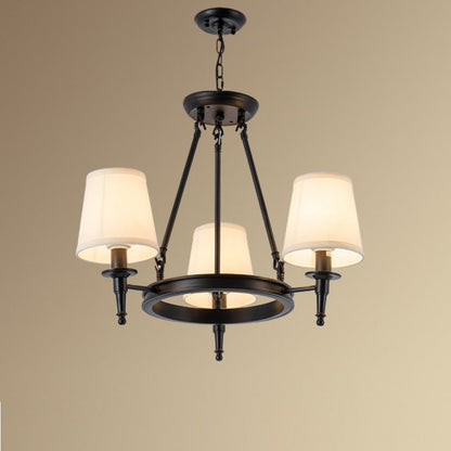 Lustre Silva vintage en métal et tissu, Noir/Cuivre