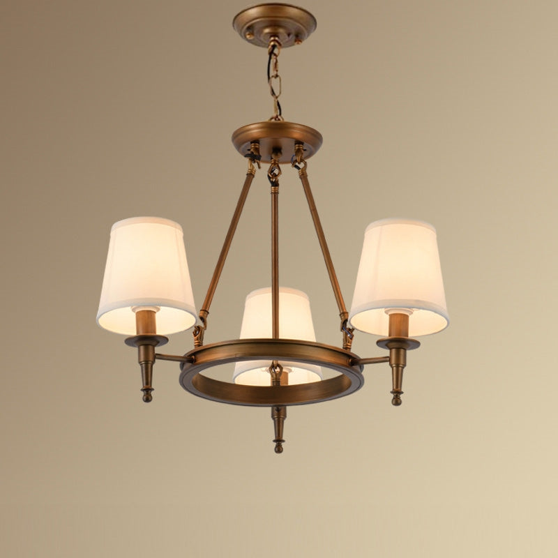 Lustre Silva vintage en métal et tissu, Noir/Cuivre