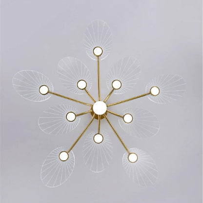 Arisha Art Deco Leaf Metal/ Chandelier, Gold