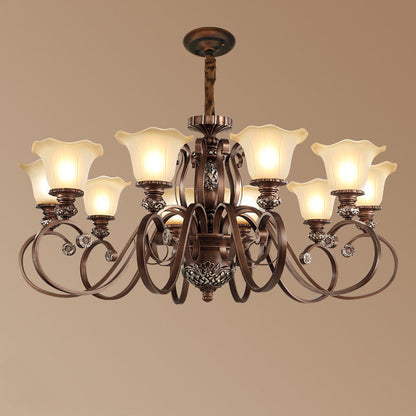 Arisha Retro Flower Pendant Light Metal Glass Living Room Bedroom