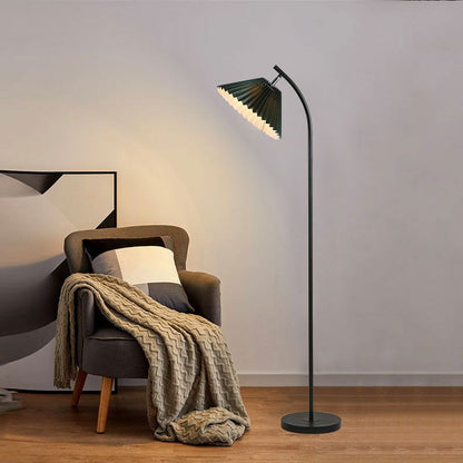 Moderne Arc-Stehlampe aus plissiertem Metallgewebe von Ozawa, 3 Farben