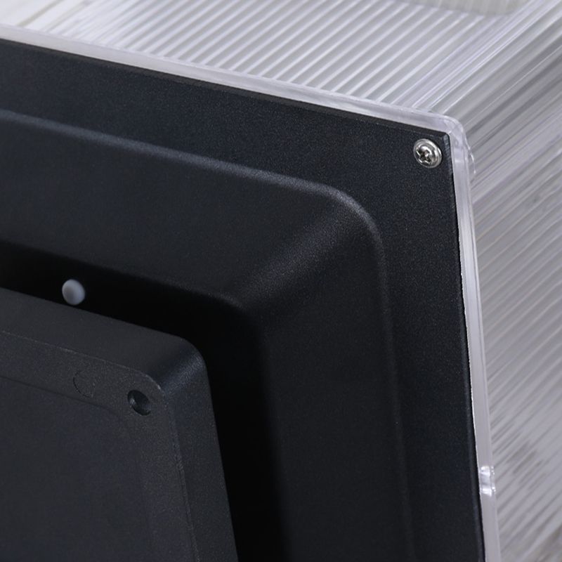 Ray Zeitgenössische LED-Außenleuchte aus rechteckigem Metall, Schwarz