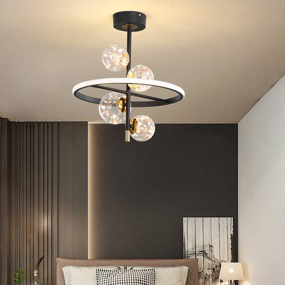 Halbeinbau-Deckenleuchte Valentina, Gold und Schwarz, 2 Stile