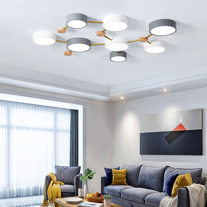 Arisha Modern LED Ceiling Light Log Living Room Bedroom White Grey