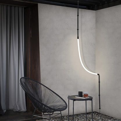 Arisha Modern Linear Metal/Silicone Pendant Light, Black