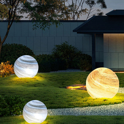 Ray Decorative Solar Planet Outdoor Ground Light, Milk Curry/Blue