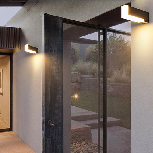 Ray moderne geometrische buitenwandlamp, zwart