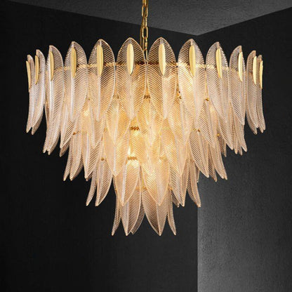 Kristy Modern Gold Feather Chandelier, 3 Style