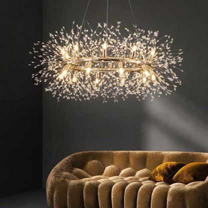 Arisha Modern Dandelion LED Pendant Light GoldCrystal Bedroom/Living Room