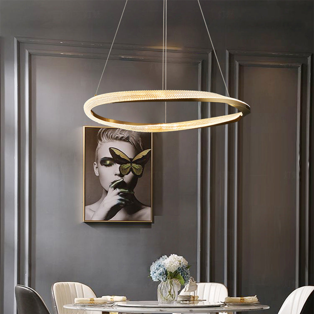 Kristy Pendant Light, Aluminium & Arcylic, 1/2 Rings, 2 Color
