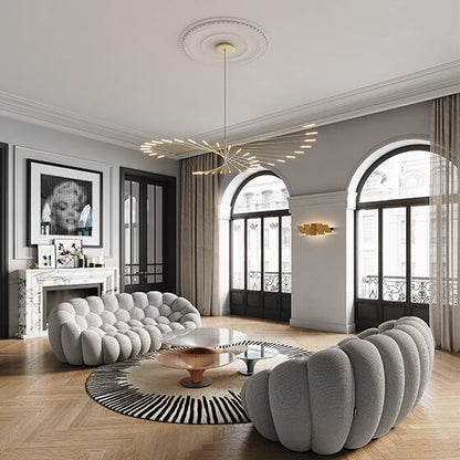 Arisha Modern Chandelier Rotating Fireworks, Black/Gold, Living Room/Art Gallery