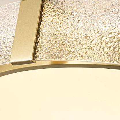 Arisha moderne runde Deckenleuchte aus Metall/Glas, goldfarben