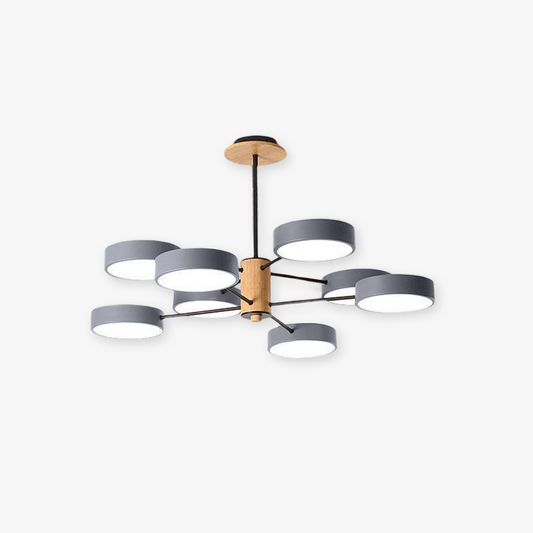 Arisha Art Deco hanglamp, wit/groen/grijs, metaal/hout