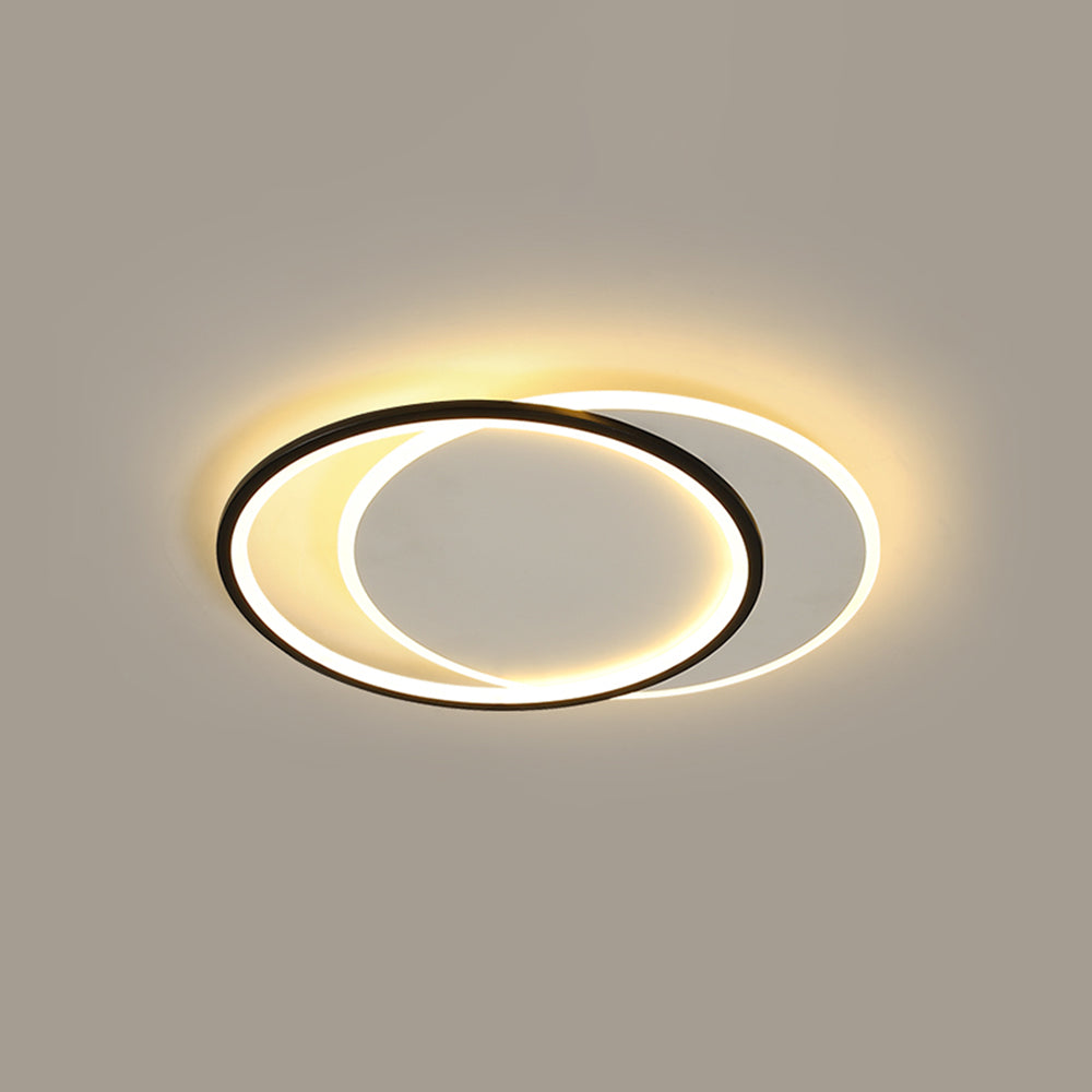 Arisha Modern Square/ Round Flush Mount Ceiling Light, Black with White