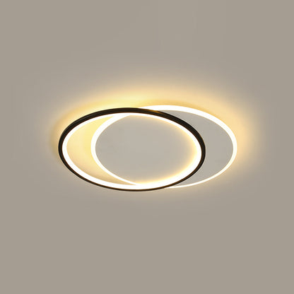 Arisha Modern Square/ Round Flush Mount Ceiling Light, Black with White