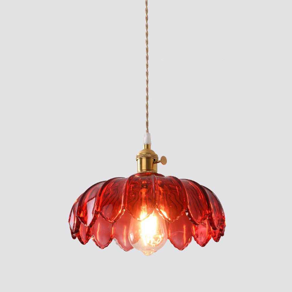 Suspension LED Rétro Valentina Verre/Métal Coloré Fleur Salle à Manger