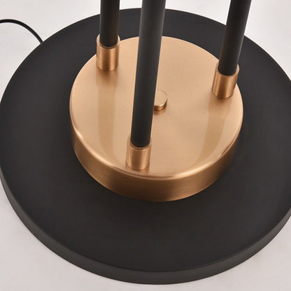 Salgado Lampadaire moderne en métal à 3 ampoules, noir