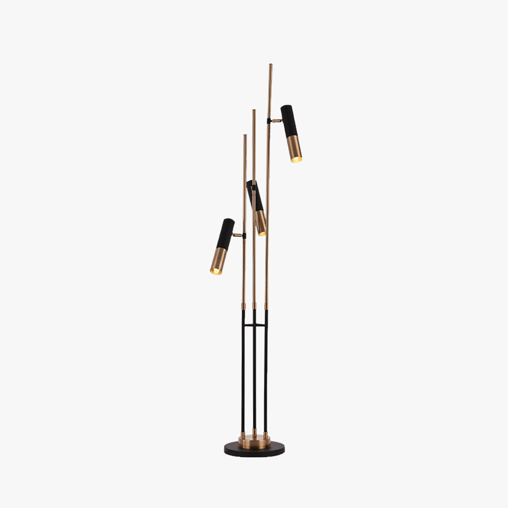 Salgado Lampadaire moderne en métal à 3 ampoules, noir