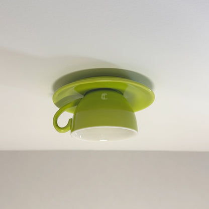 Aria Modern Coffee Cups Ceramic Flush Ceiling Lighting