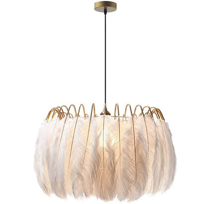 O'Moore Lampe à suspension élégante en forme de plume, noir/blanc, chambre/salon