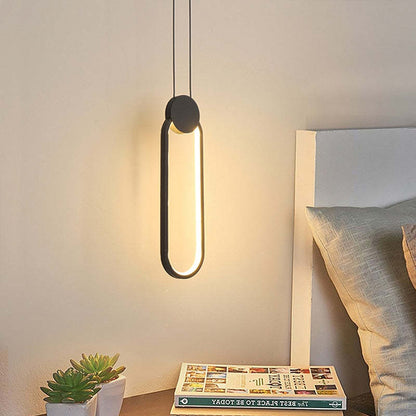 Doria Modern LED Pendant Light Black/White Metal Living Room