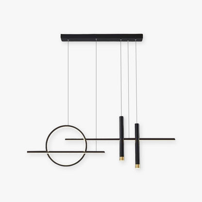 Arisha Minimalism Led Pendant Light, Irregular Ring, Black/Glod