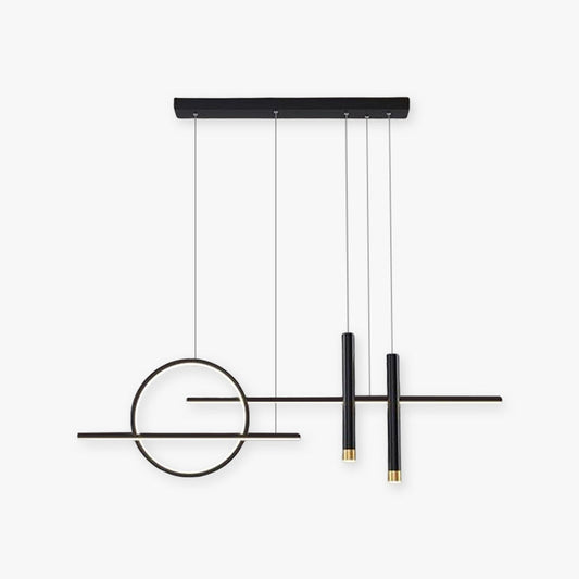 Arisha Minimalism LED-Pendelleuchte, unregelmäßiger Ring, Schwarz/Glod