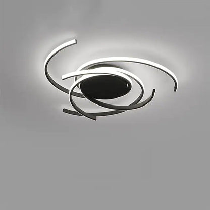 Arisha Modern Multi Arc Linetype Ceiling Light,Black/White