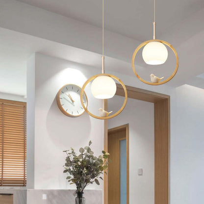 Arisha Wood Bird Aisle Pendant Light  Porch Light