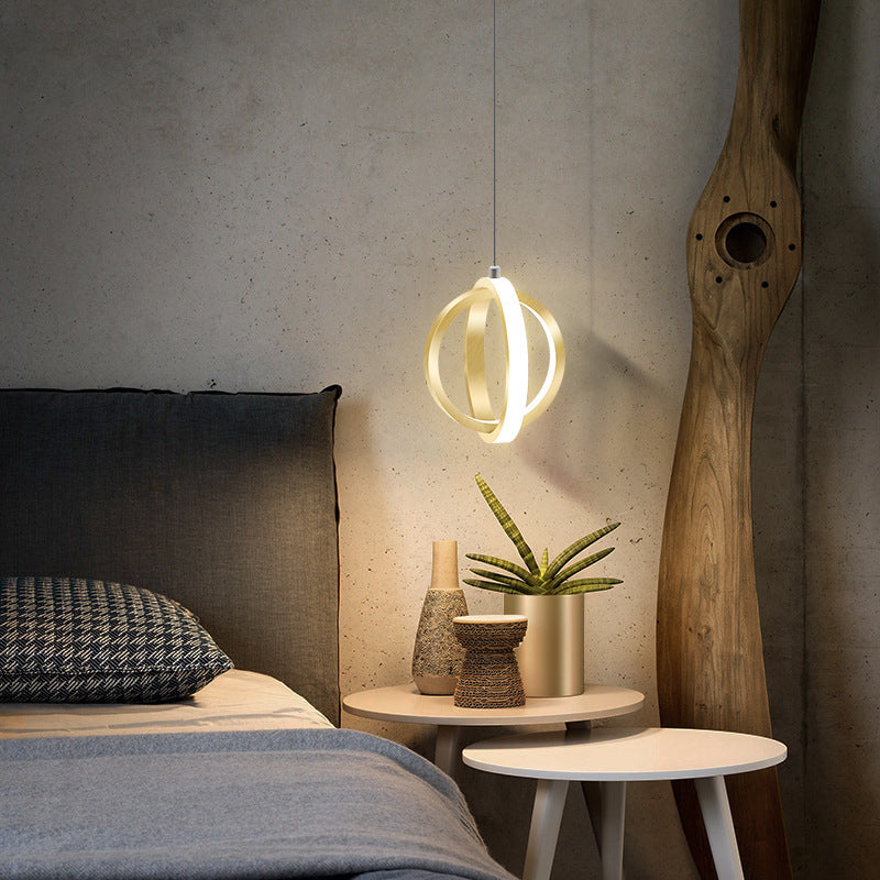 Kristy Pendant Light Spherical Modern, Metal, Black/Gold, Kitchen