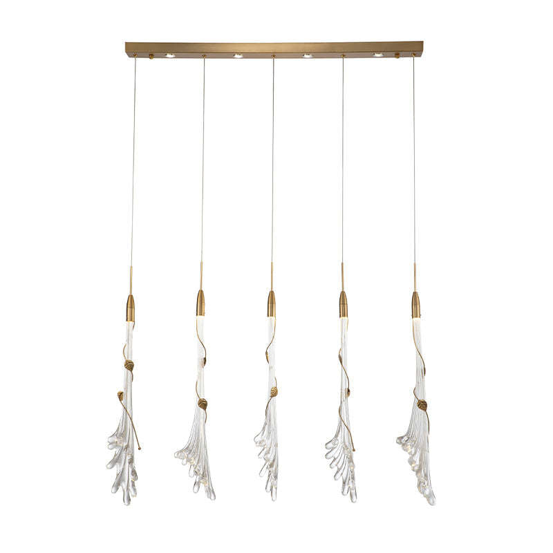 Arisha Lampe à suspension élégante en métal et verre en forme de fleur pour chambre à coucher