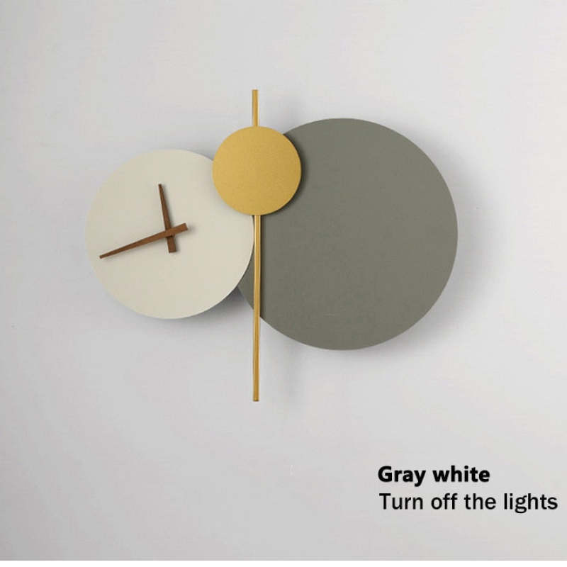 Arisha Moderne Uhr Metall lackierte Wandleuchte LED-Licht Schlafzimmer