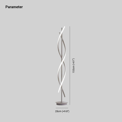 Mira Postmodern Linear Floor Lamp, Black/White