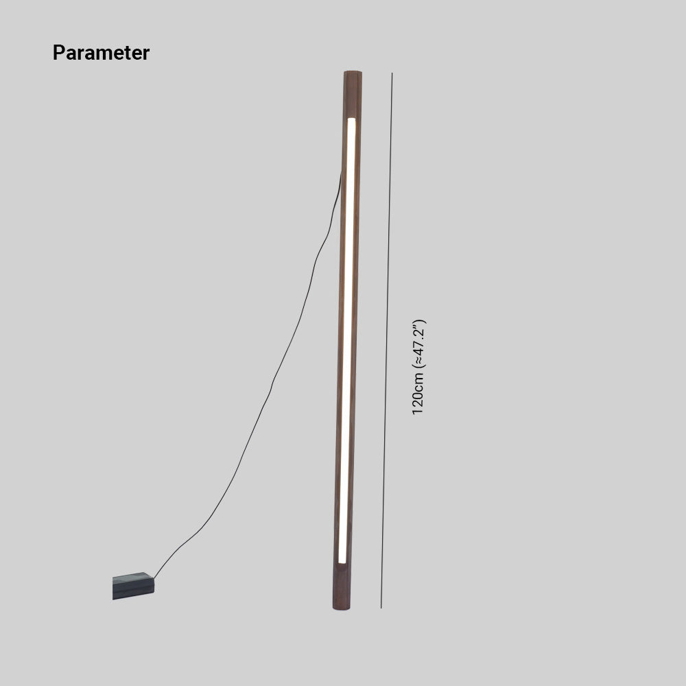 Ozawa Minimalist Linear Floor Lamp, Wood/, Living Room