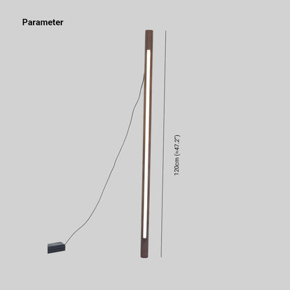 Ozawa Minimalist Linear Floor Lamp, Wood/, Living Room