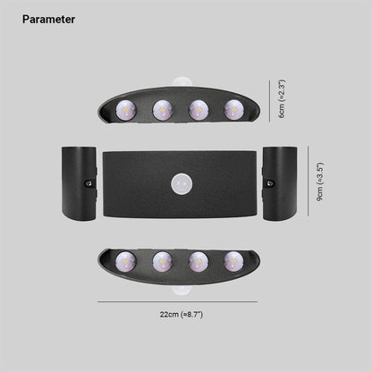 Ray Modern Simple Metal/ Fixtures Up And Down LED Light Wall Lamp, Black/White