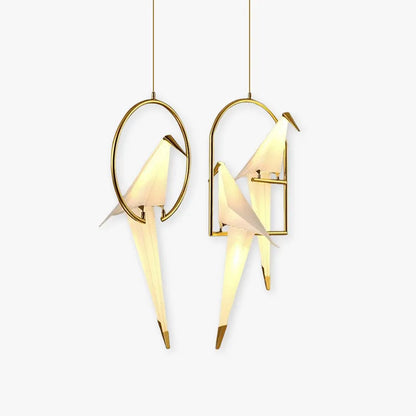 Arisha Modern Nordic Post Modern Bird Pendant Light, White/Clear