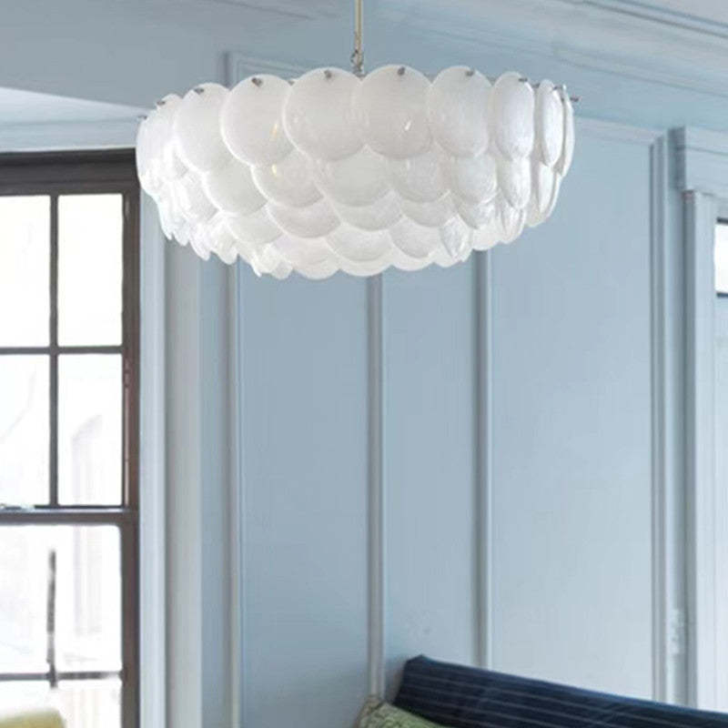 Arisha Wihte Lustre Art Déco, Feuille de Céramique et Métal