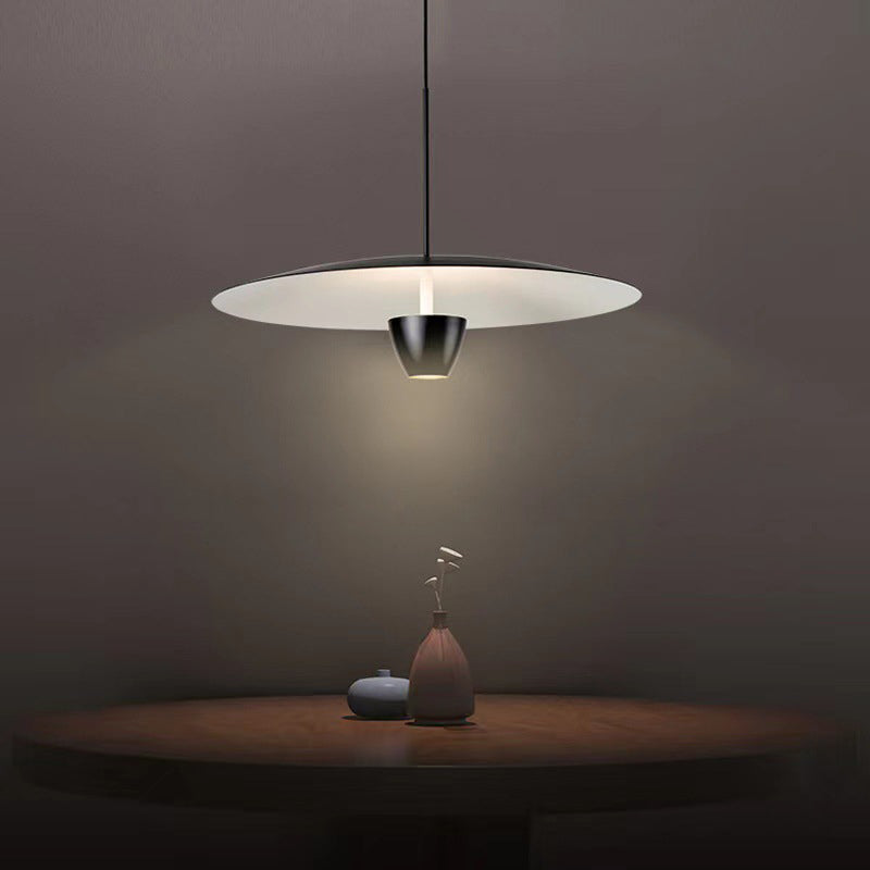 Arisha Lampe à suspension nordique moderne en forme de chapeau noir