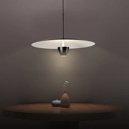 Arisha Lampe à suspension nordique moderne en forme de chapeau noir