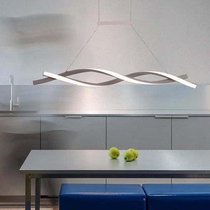 Arisha Pendant Light Linear Double Wave Modern, Metal, Black/Grey, Bedroom