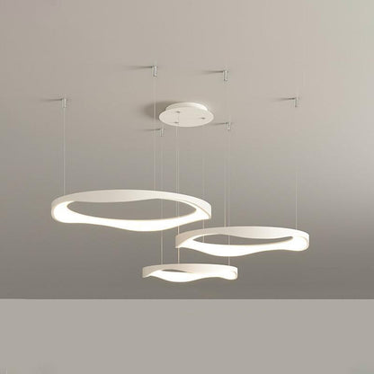Arisha Pendant Light Rond Modern,  Black/White, Dining Room