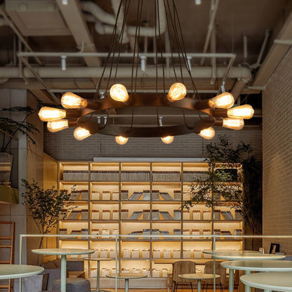 Lustre LED Vintage Silva en Métal Marron pour Salon/Bar