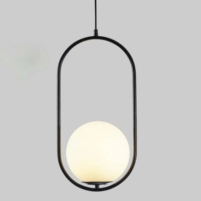 Arisha Modern Globe Metal/Glass Pendant Light, 3 Style