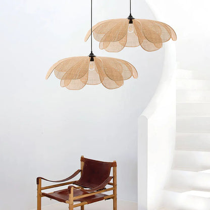 Aiko Handmade Pendant Light, Rattan/Willow Weave