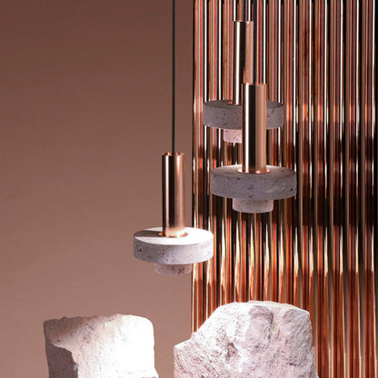 Arisha moderne bunte LED-Pendelleuchte im Art-Deco-Stil, Terrazzo