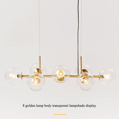 Valentina Modern Glass Globe Bubble Pendant Light Black/Gold