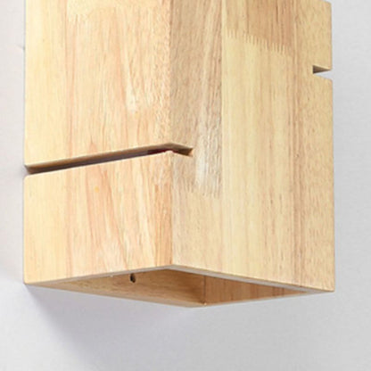 Muto Wandleuchte, rechteckig, minimalistisch, für Nachttisch, Holz, Schlafzimmer