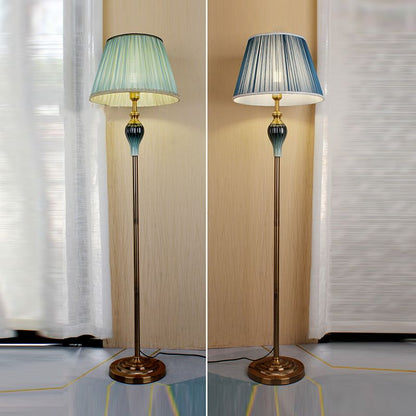 Eryn Antique Floor Lamp, Multi Colors, Metal/Fabric, Bedroom