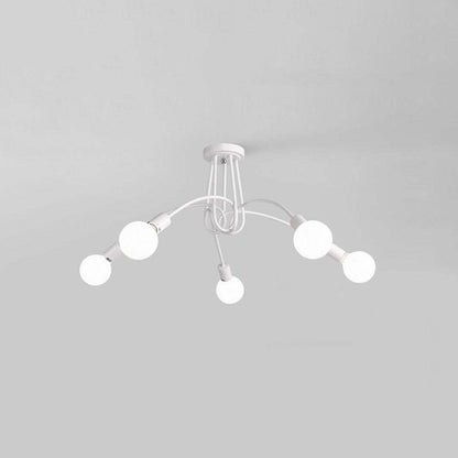 Arisha Modern Linear Curve Metal Ceiling Light, Dining Room/Living Room